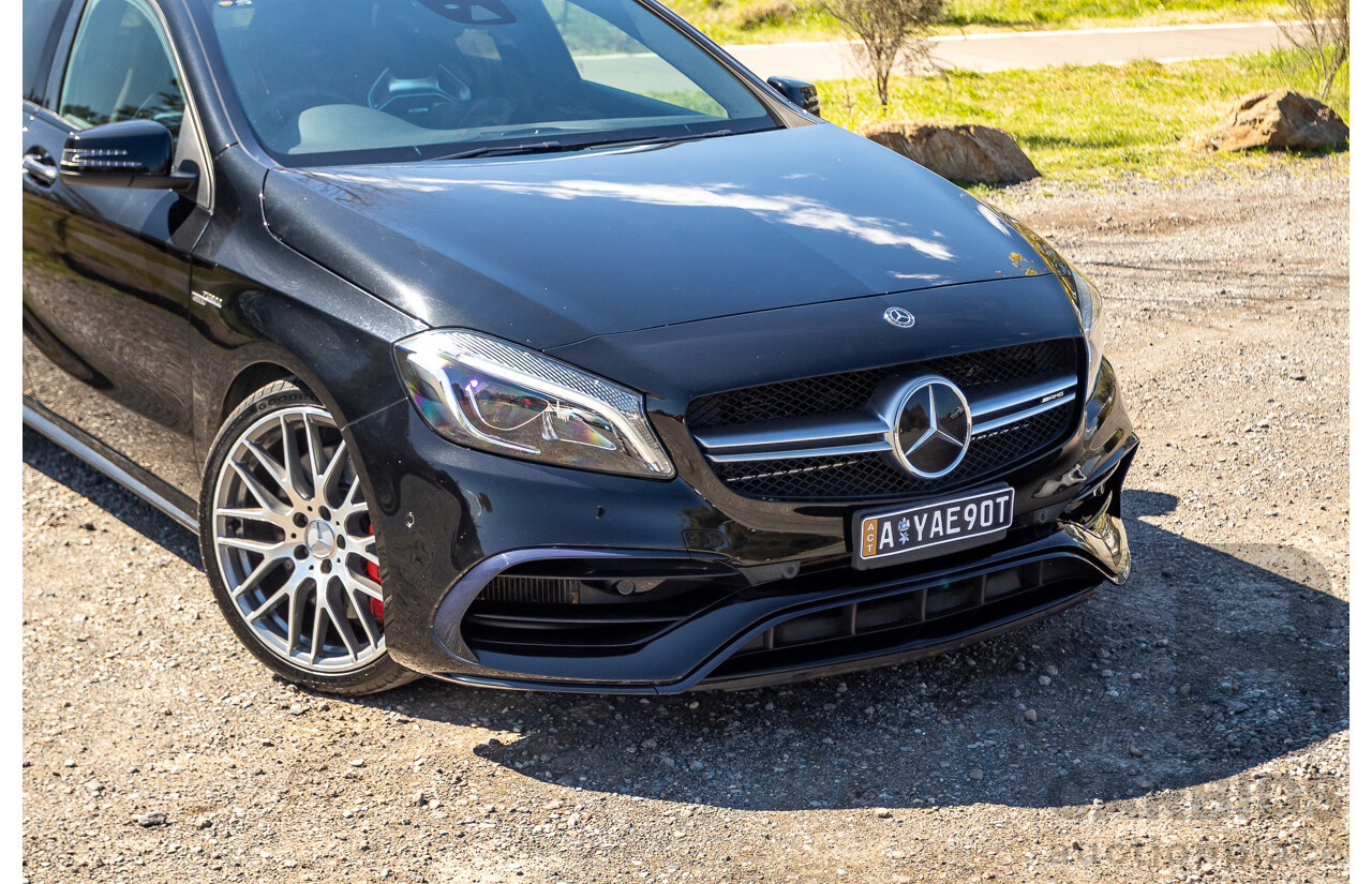 01/2018 Mercedes-Amg A45 4MATIC (AWD) 176 MY18 5D Hatchback Cosmos Black Metallic Turbo 2.0L