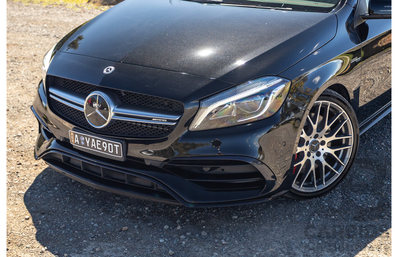 01/2018 Mercedes-Amg A45 4MATIC (AWD) 176 MY18 5D Hatchback Cosmos Black Metallic Turbo 2.0L
