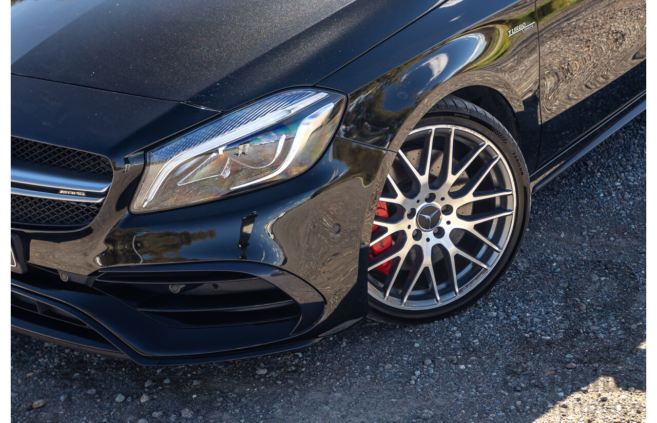 01/2018 Mercedes-Amg A45 4MATIC (AWD) 176 MY18 5D Hatchback Cosmos Black Metallic Turbo 2.0L