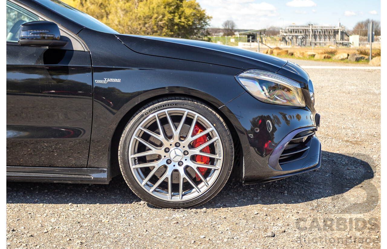 01/2018 Mercedes-Amg A45 4MATIC (AWD) 176 MY18 5D Hatchback Cosmos Black Metallic Turbo 2.0L