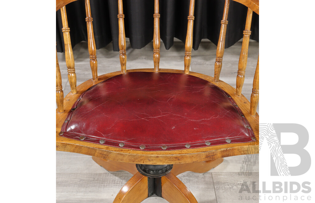 Nicely Restored Oak Captains Chair