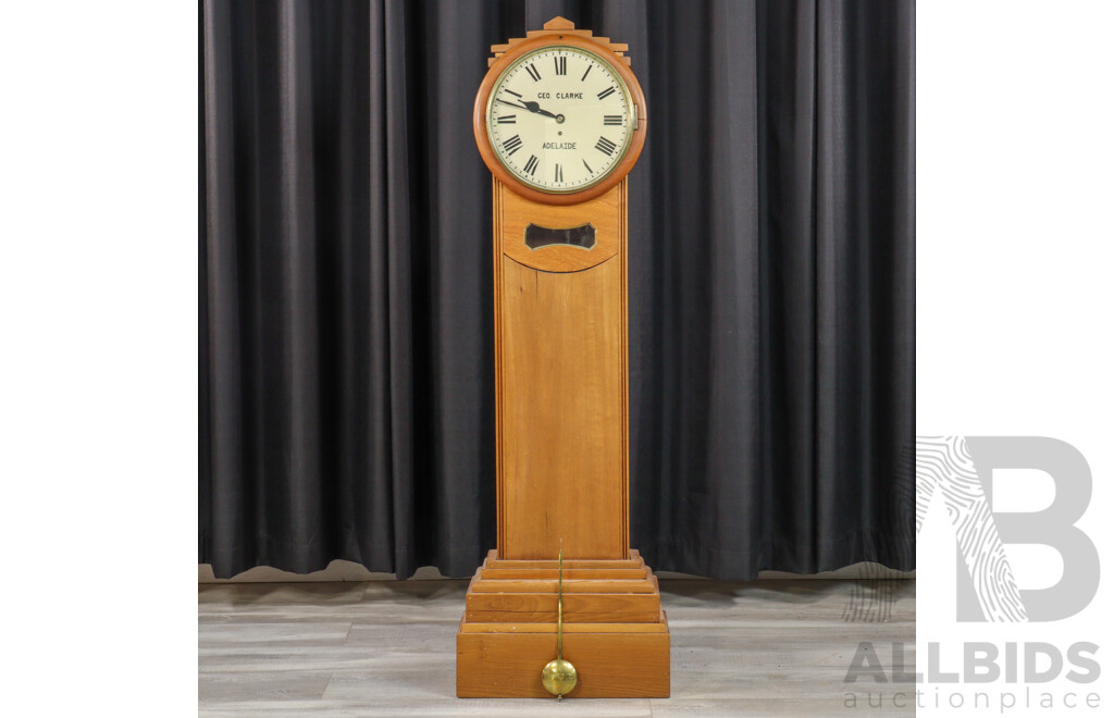 Vintage Bespoke Long Case Clock Marked Geo Clarke Adelaide