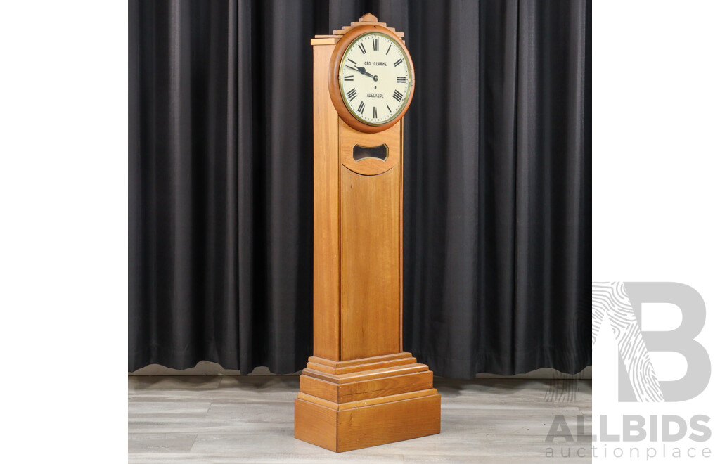 Vintage Bespoke Long Case Clock Marked Geo Clarke Adelaide