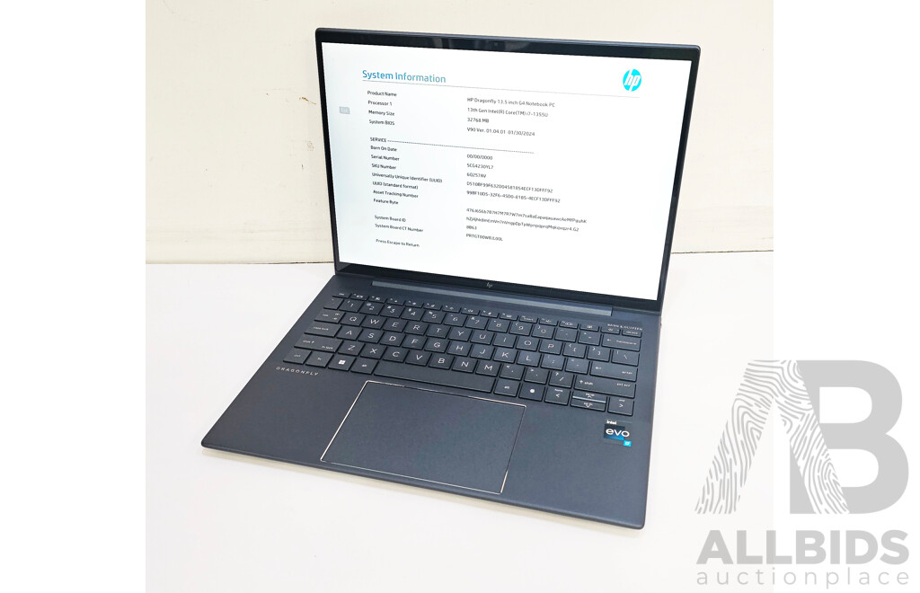 HP Dragonfly G4 Intel Core I7 13th Gen (1355U) 3.70GHz-5.00GHz 10-Core CPU 13.5-Inch Laptop W/ Power Supply