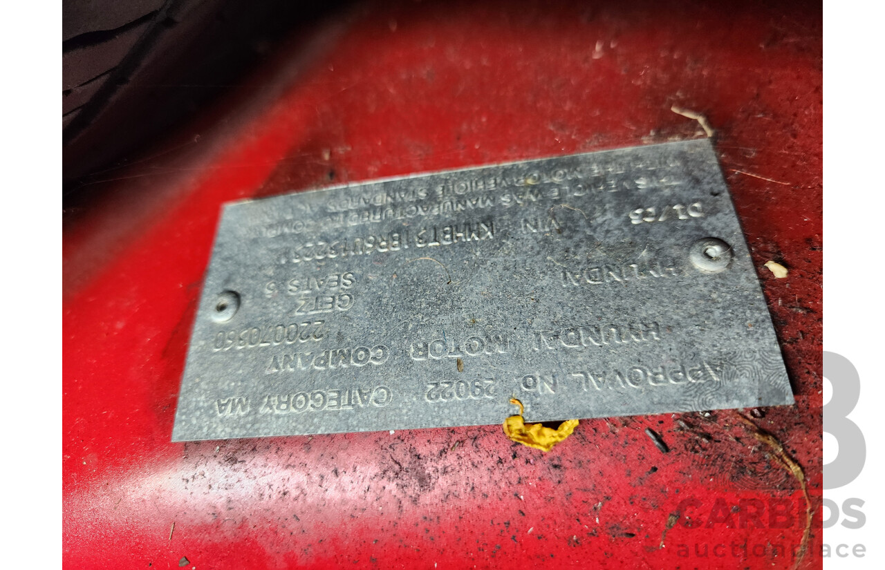 1/2006 Hyundai Getz 1.6 SXi TB UPGRADE 3d Hatchback Red 1.6L