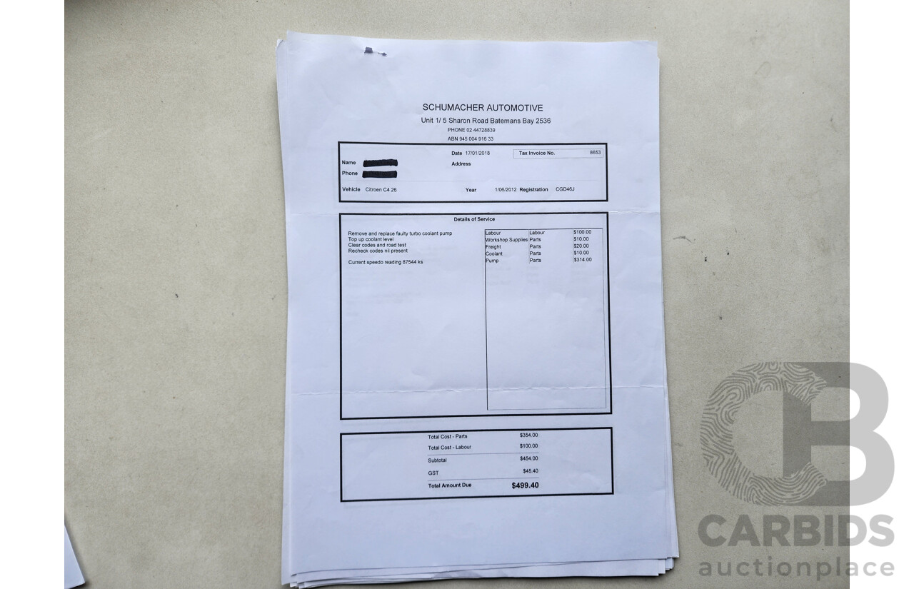 5/2012 Citroen C4 Exclusive Turbo B7 5d Hatchback Red 1.6L