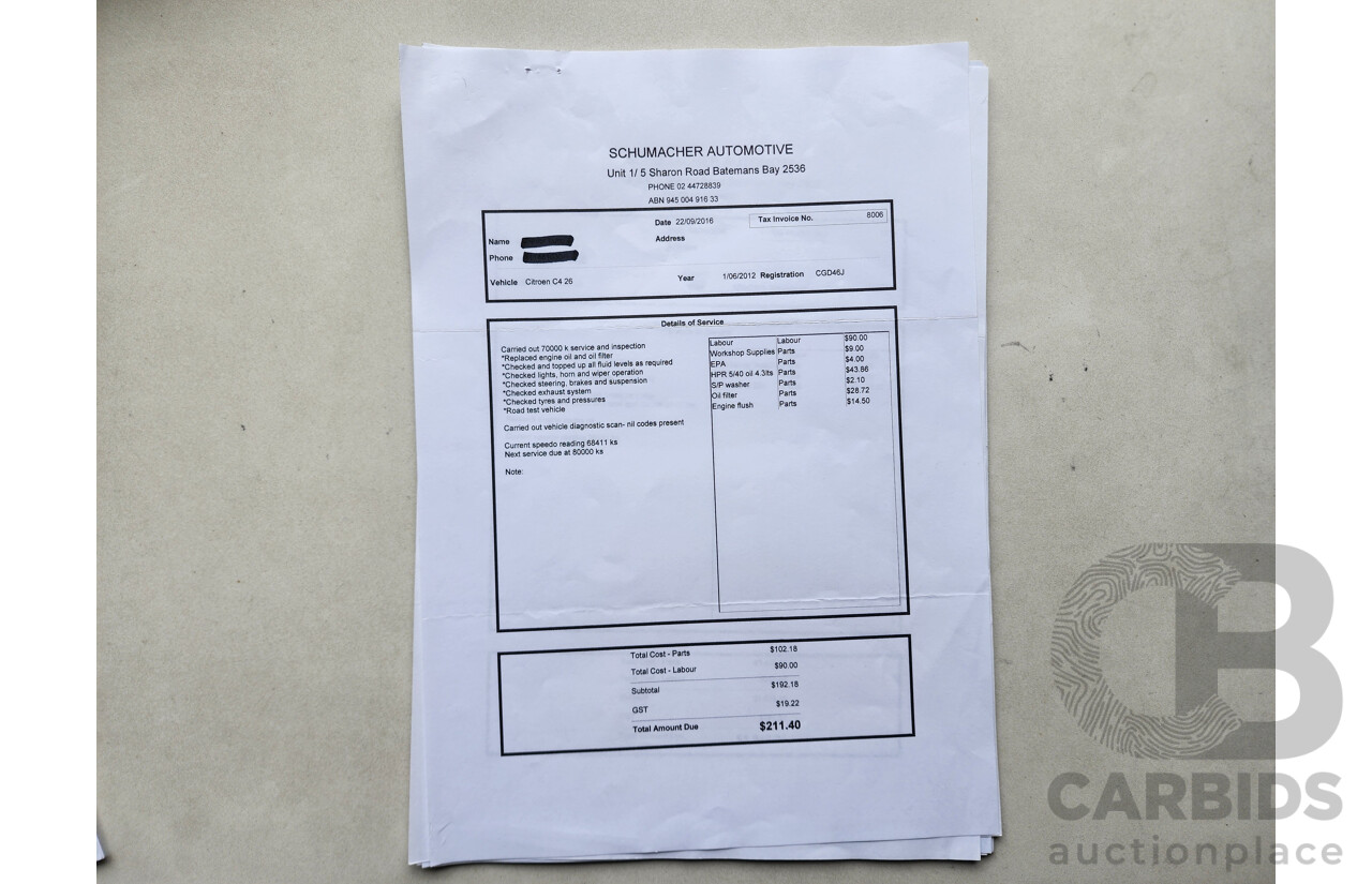 5/2012 Citroen C4 Exclusive Turbo B7 5d Hatchback Red 1.6L