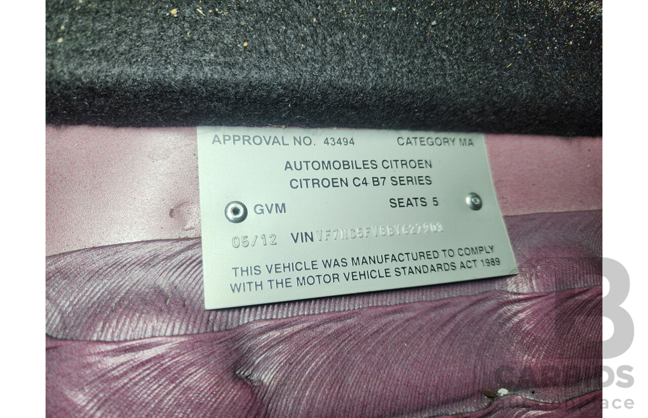 5/2012 Citroen C4 Exclusive Turbo B7 5d Hatchback Red 1.6L