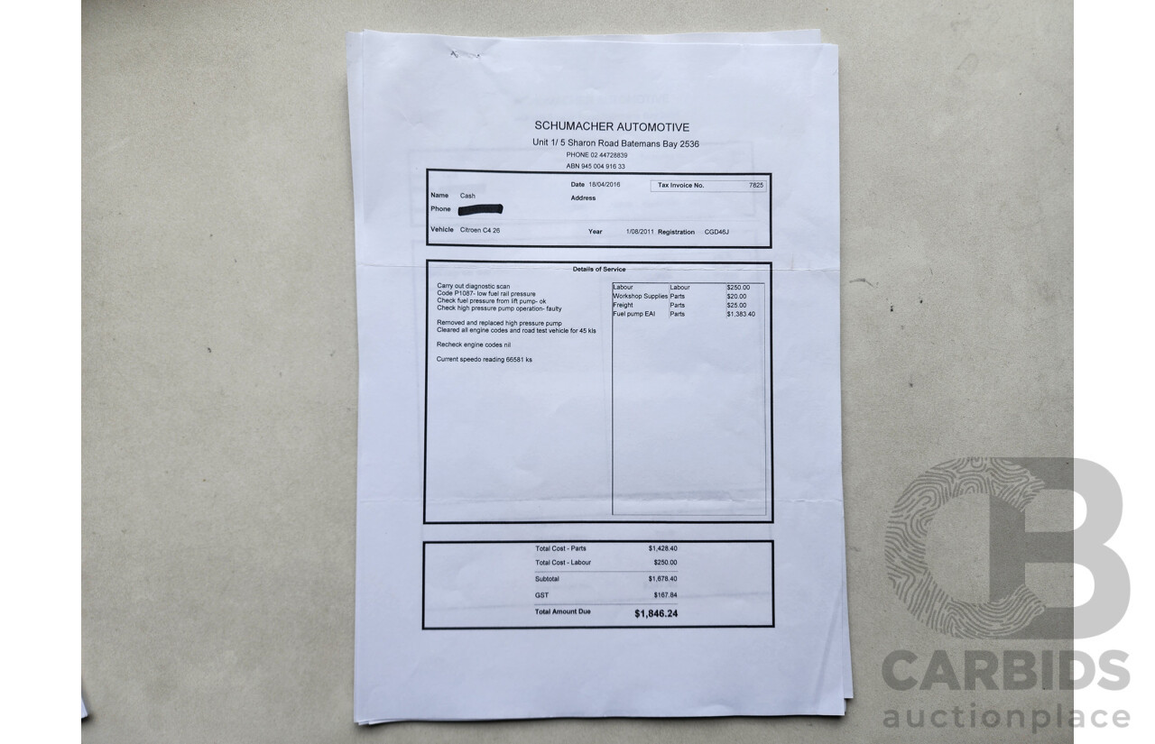 5/2012 Citroen C4 Exclusive Turbo B7 5d Hatchback Red 1.6L