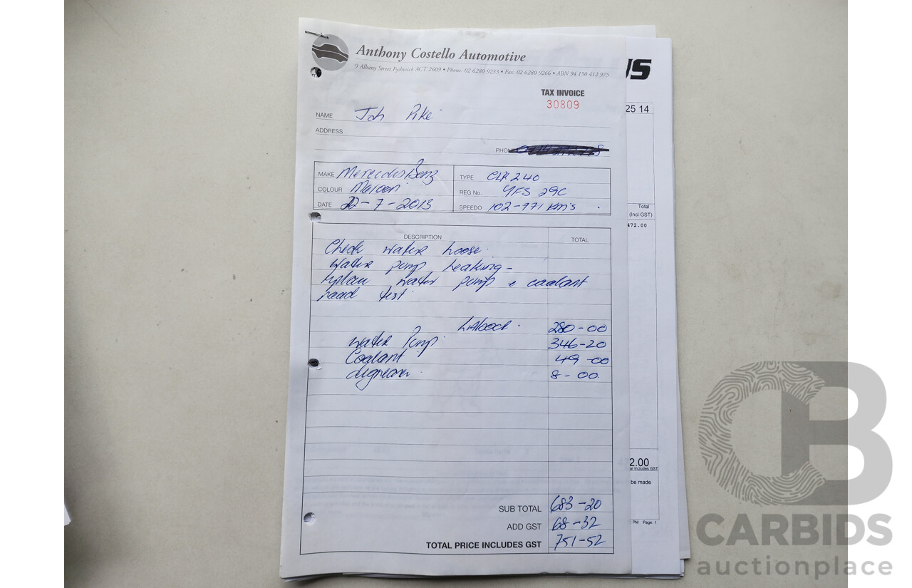 3/2004 Mercedes-Benz Clk320 Elegance C209 2d Coupe Red 3.2L