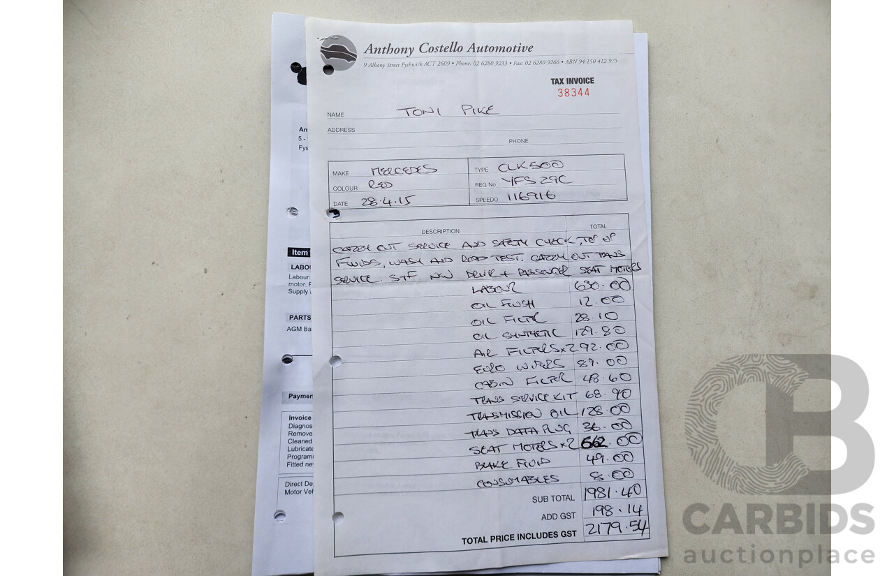 3/2004 Mercedes-Benz Clk320 Elegance C209 2d Coupe Red 3.2L