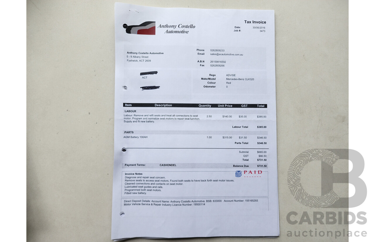 3/2004 Mercedes-Benz Clk320 Elegance C209 2d Coupe Red 3.2L