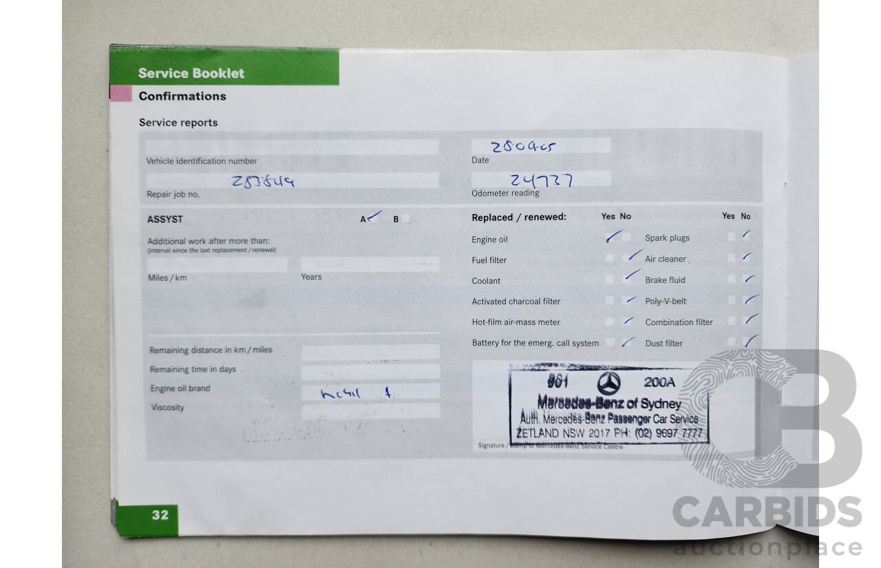 3/2004 Mercedes-Benz Clk320 Elegance C209 2d Coupe Red 3.2L