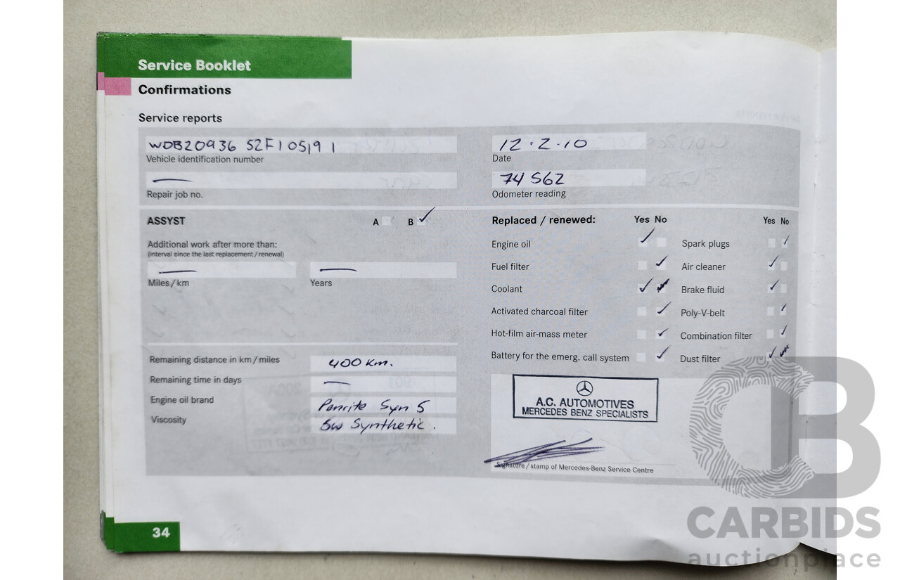 3/2004 Mercedes-Benz Clk320 Elegance C209 2d Coupe Red 3.2L