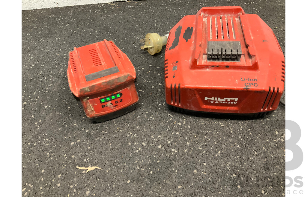 HILTI Battery Charger and Battery - Lot of 2