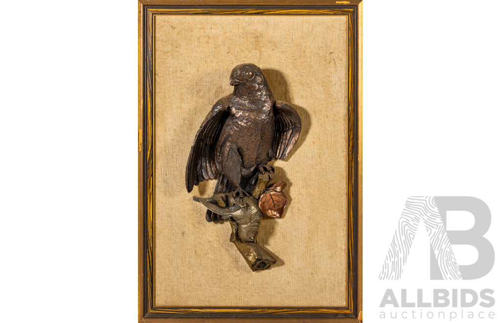 Artist Unknown, (20th Century), Bird of Prey, Vintage Metal Sculpture, 58 x 41 cm (frame)