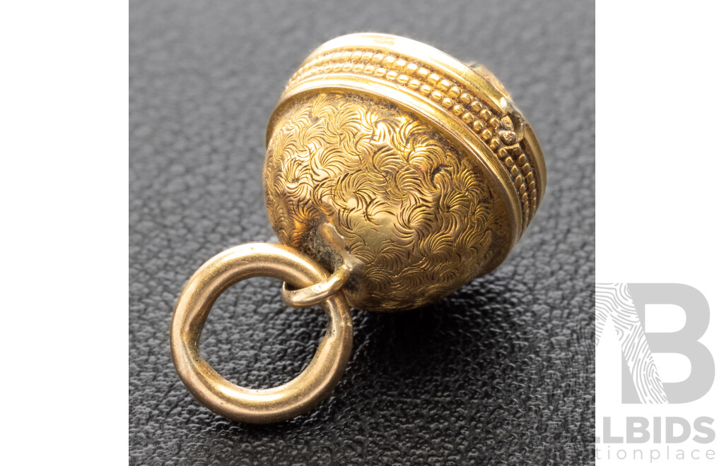 9ct Antique Victorian Orb Compass Pendant, 25mm Long, 4.88 Grams