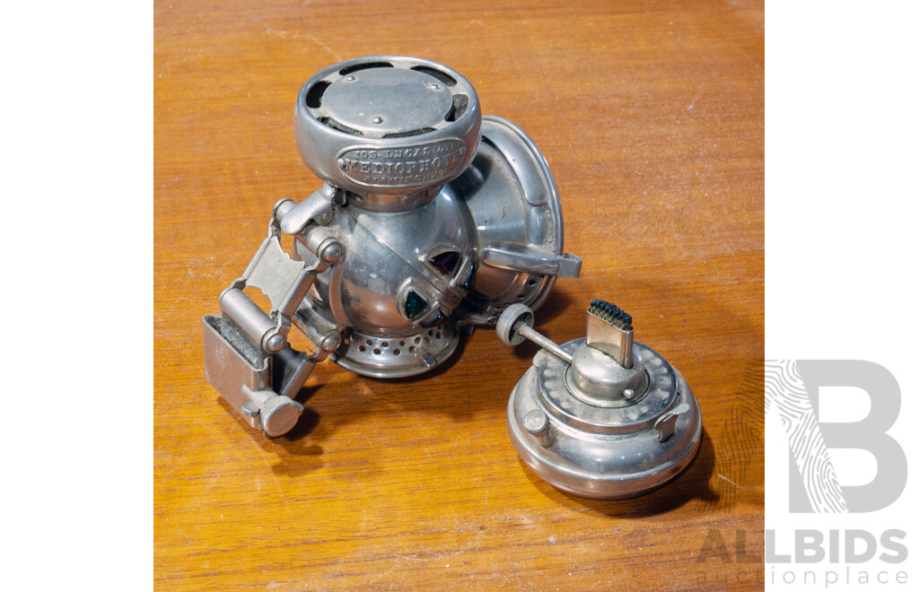 Vintage Kerosene Powered Mediophote Bike Light by I.O.S Lucas