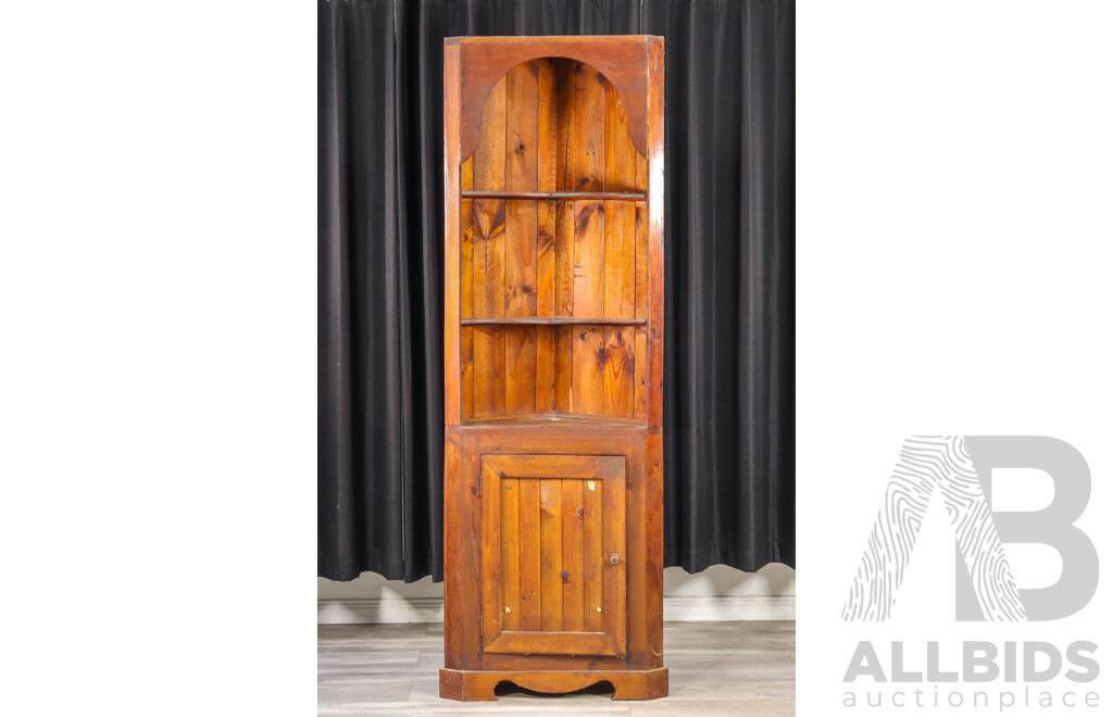 Pine Corner Cabinet with Cabinet Base