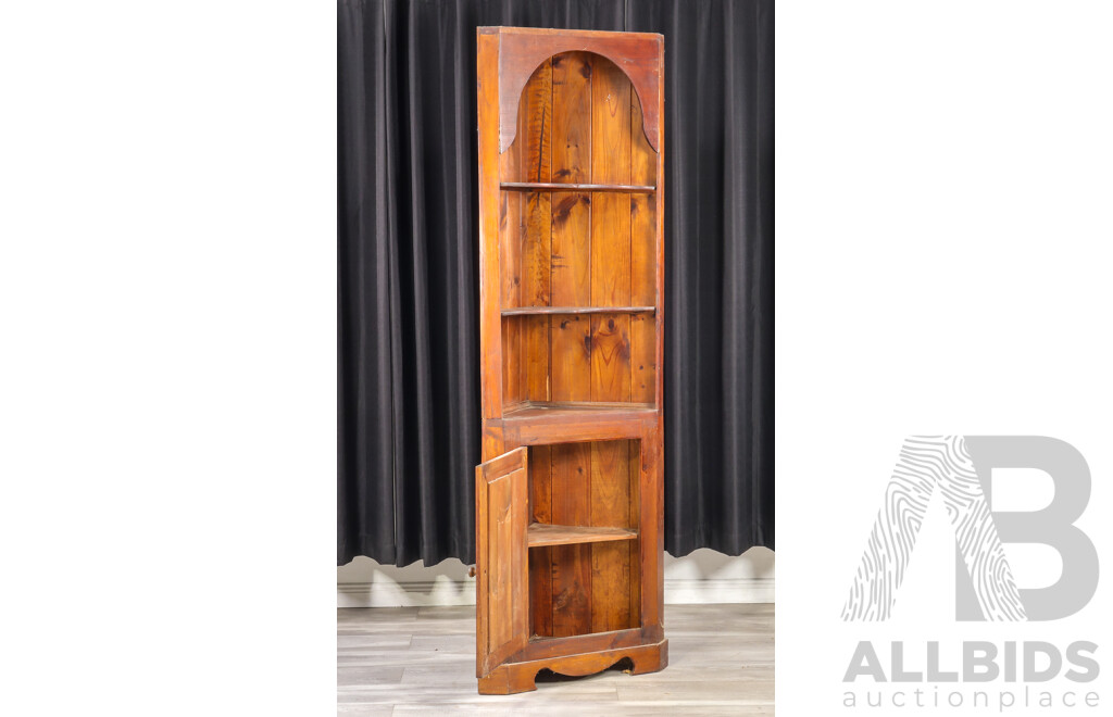 Pine Corner Cabinet with Cabinet Base