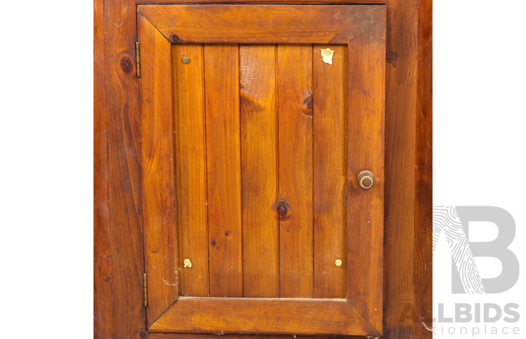 Pine Corner Cabinet with Cabinet Base