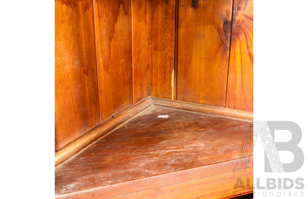 Pine Corner Cabinet with Cabinet Base