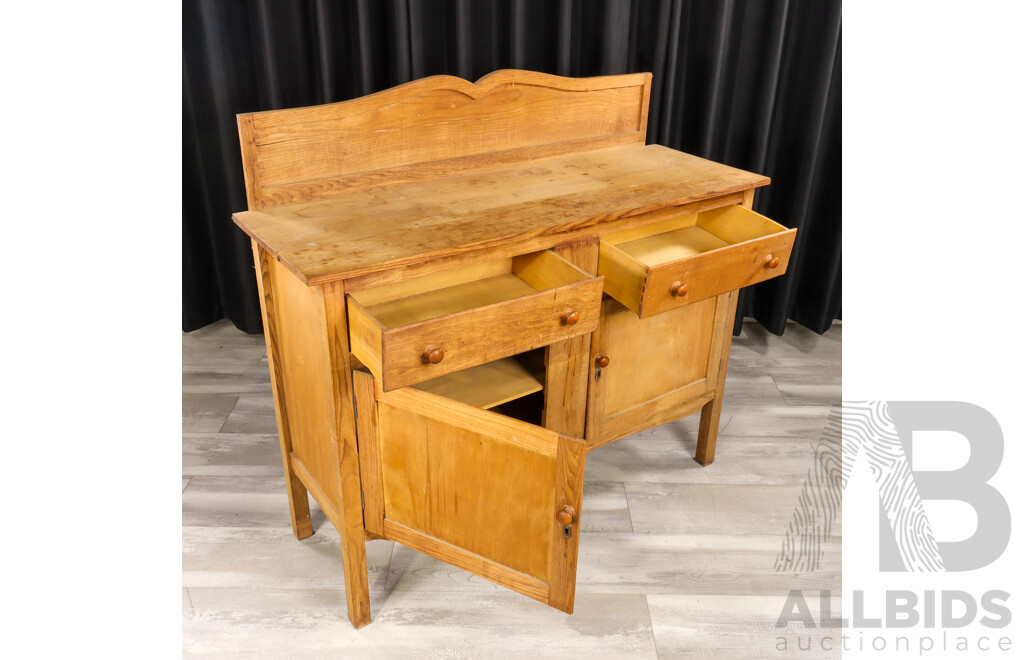 Raw Pine Elevated Sideboard