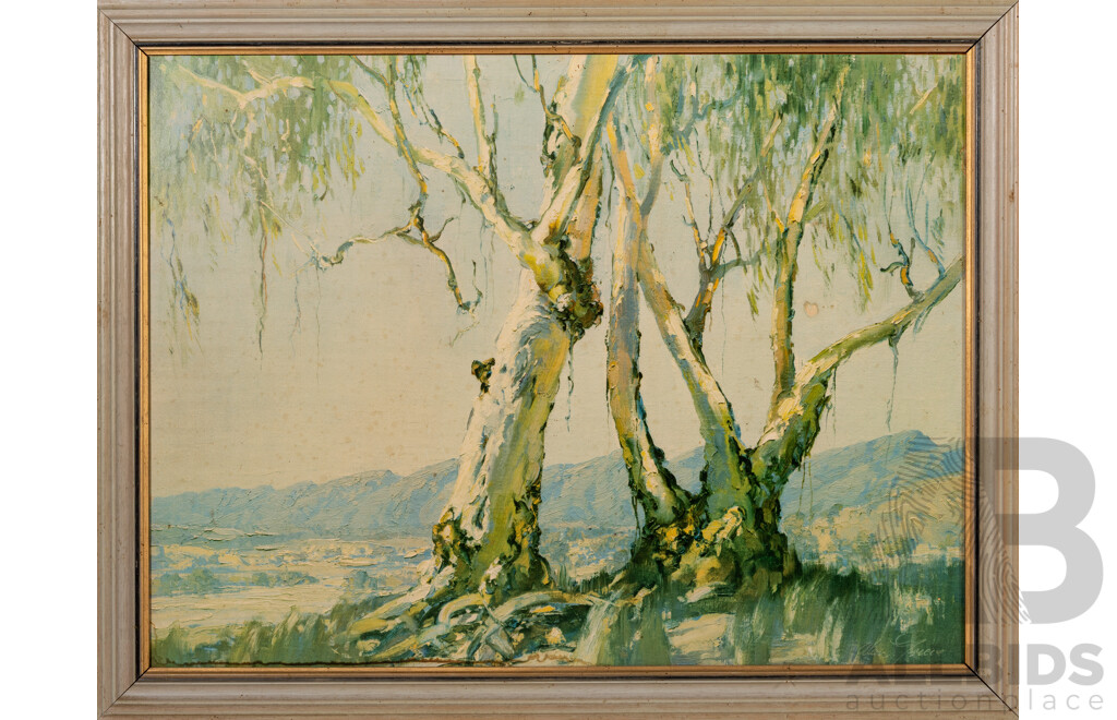 Alan Grieve, (20th Century, Australian, 1910-1970), North of Flinders Ranges, Nice Vintage Reproduction Print on Board of Original, 52 x 67 cm (frame)