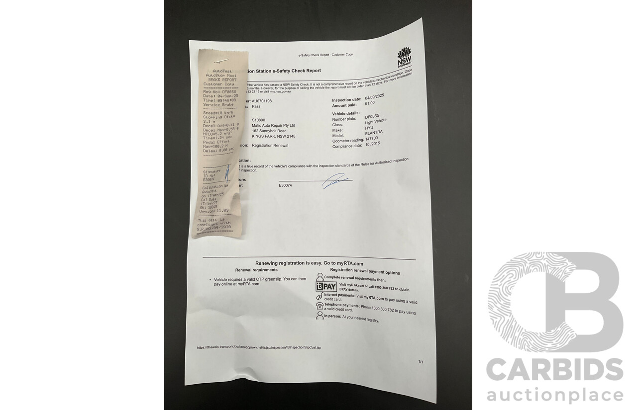 10/2015 Hyundai Elantra Active MD Series 2 (MD3) 4d Sedan Polar White 1.8L