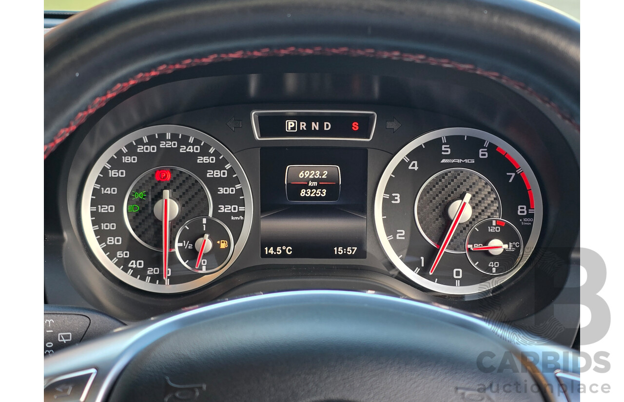 07/2015 Mercedes Benz A45 AMG (AWD) 176 MY15 5d Hatchback Mountain Grey Metallic Turbo 2.0L