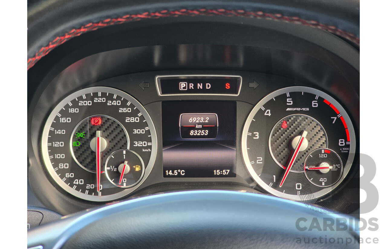 07/2015 Mercedes Benz A45 AMG (AWD) 176 MY15 5d Hatchback Mountain Grey Metallic Turbo 2.0L