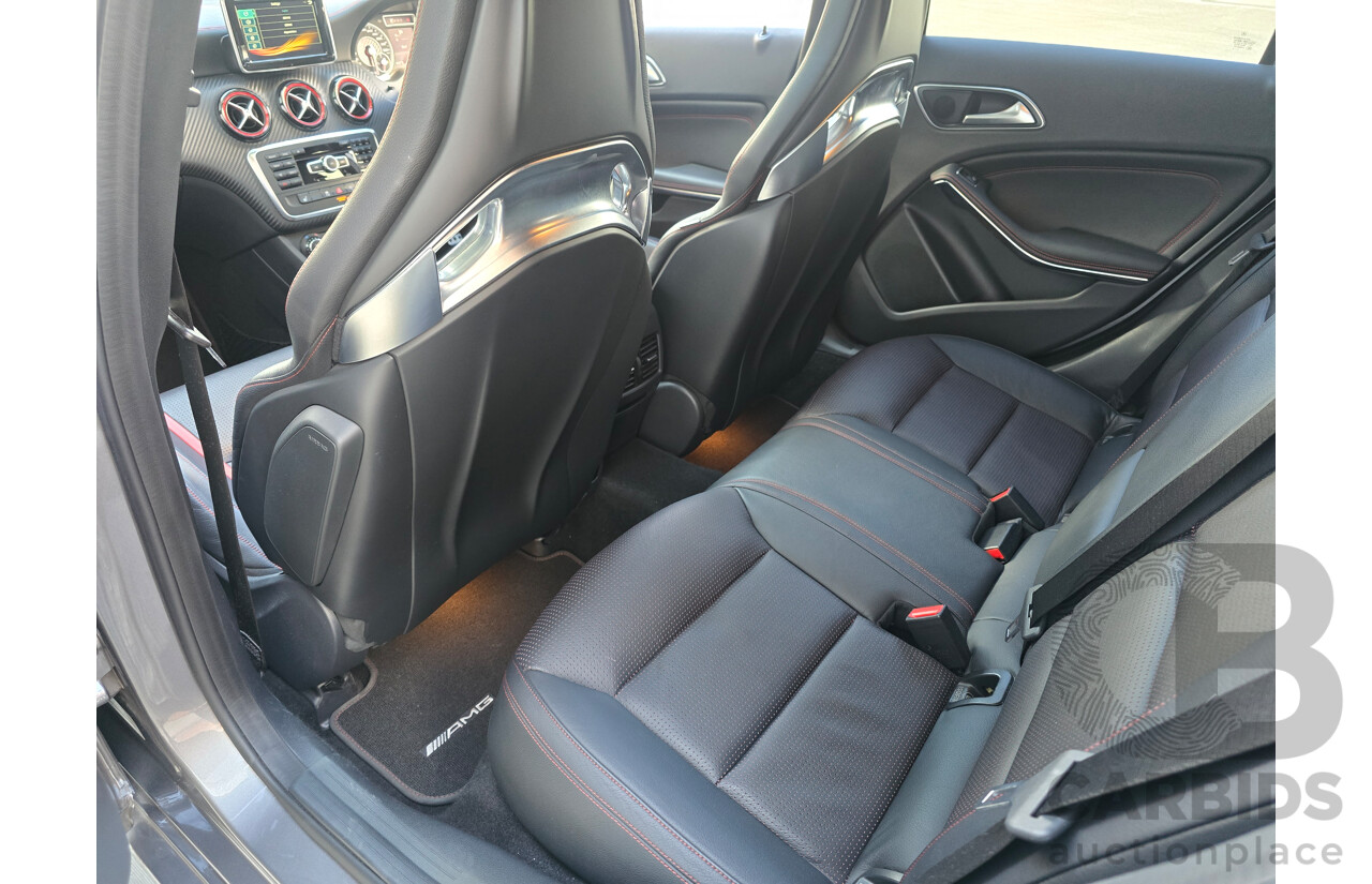 07/2015 Mercedes Benz A45 AMG (AWD) 176 MY15 5d Hatchback Mountain Grey Metallic Turbo 2.0L