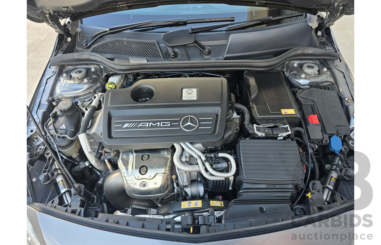 07/2015 Mercedes Benz A45 AMG (AWD) 176 MY15 5d Hatchback Mountain Grey Metallic Turbo 2.0L