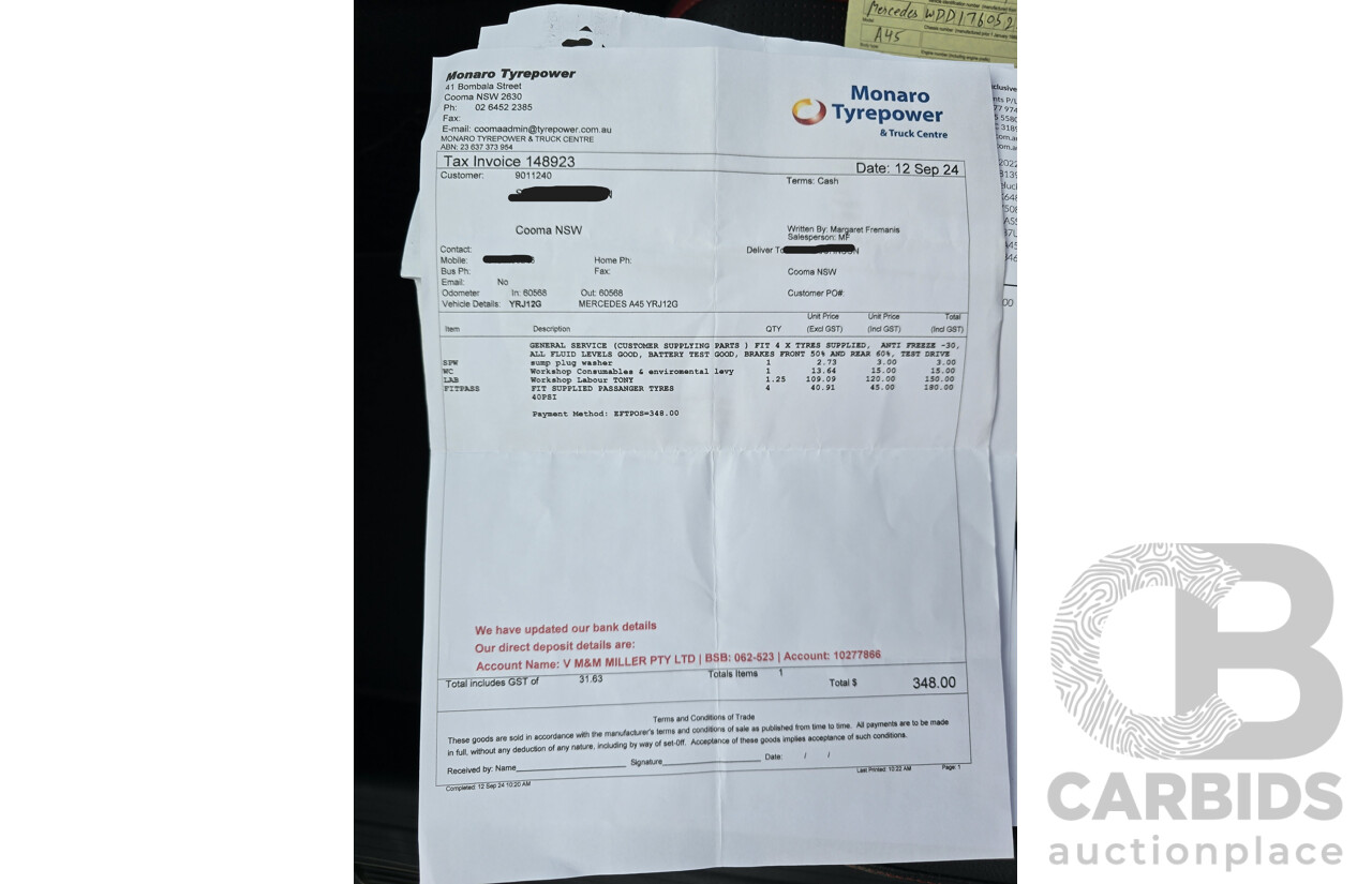 07/2015 Mercedes Benz A45 AMG (AWD) 176 MY15 5d Hatchback Mountain Grey Metallic Turbo 2.0L