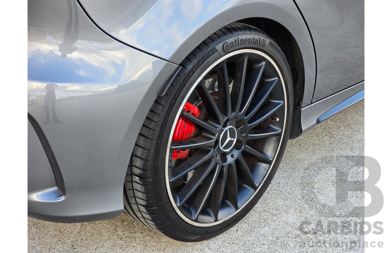 07/2015 Mercedes Benz A45 AMG (AWD) 176 MY15 5d Hatchback Mountain Grey Metallic Turbo 2.0L