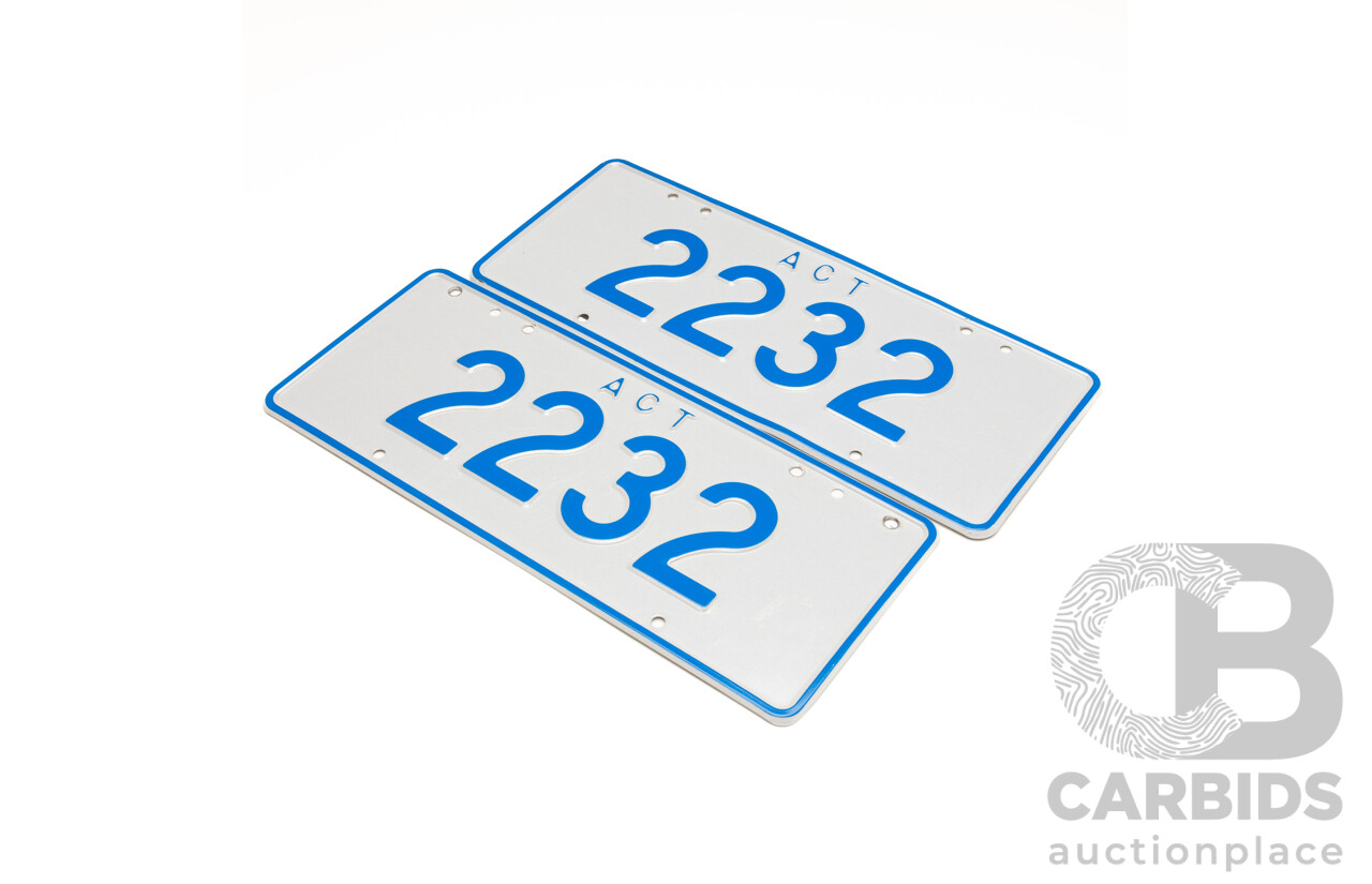 ACT 4-Digit Number Plate - 2232
