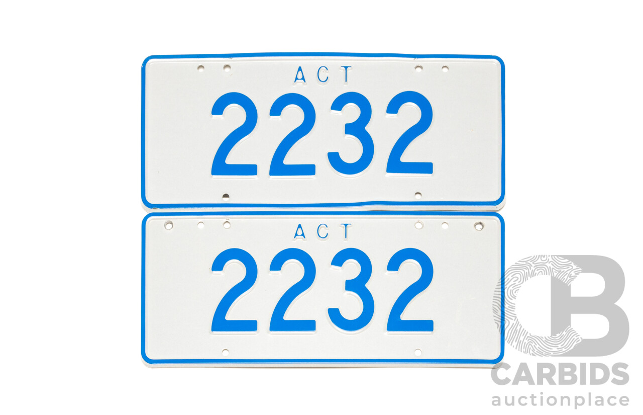 ACT 4-Digit Number Plate - 2232