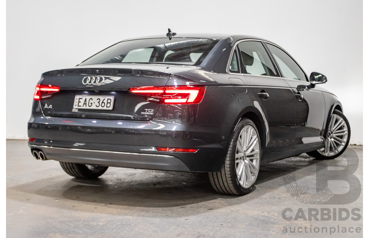 07/2016 Audi A4 2.0 TDI Quattro S-tronic Sport (AWD) F4 (B9) 4D Sedan Grey Turbo Diesel 2.0L