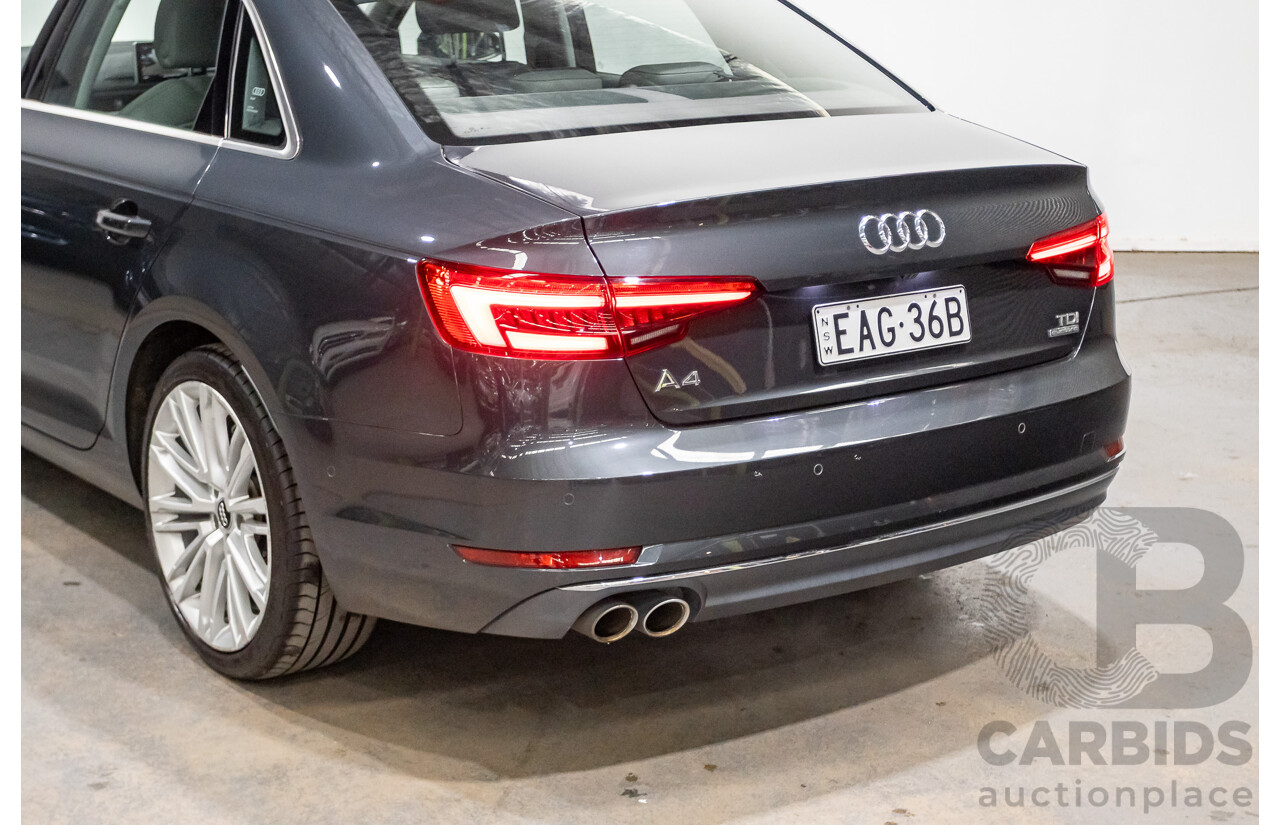 07/2016 Audi A4 2.0 TDI Quattro S-tronic Sport (AWD) F4 (B9) 4D Sedan Grey Turbo Diesel 2.0L