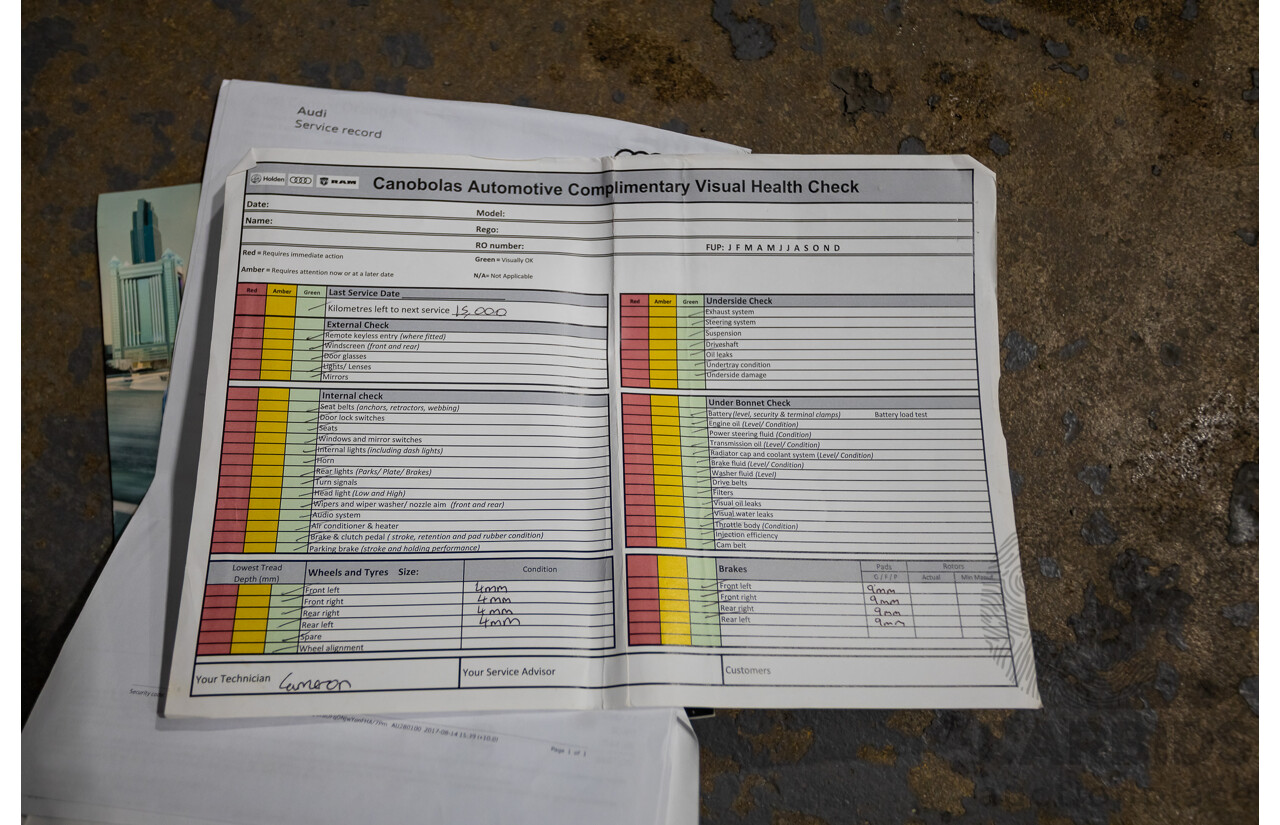 07/2016 Audi A4 2.0 TDI Quattro S-tronic Sport (AWD) F4 (B9) 4D Sedan Grey Turbo Diesel 2.0L