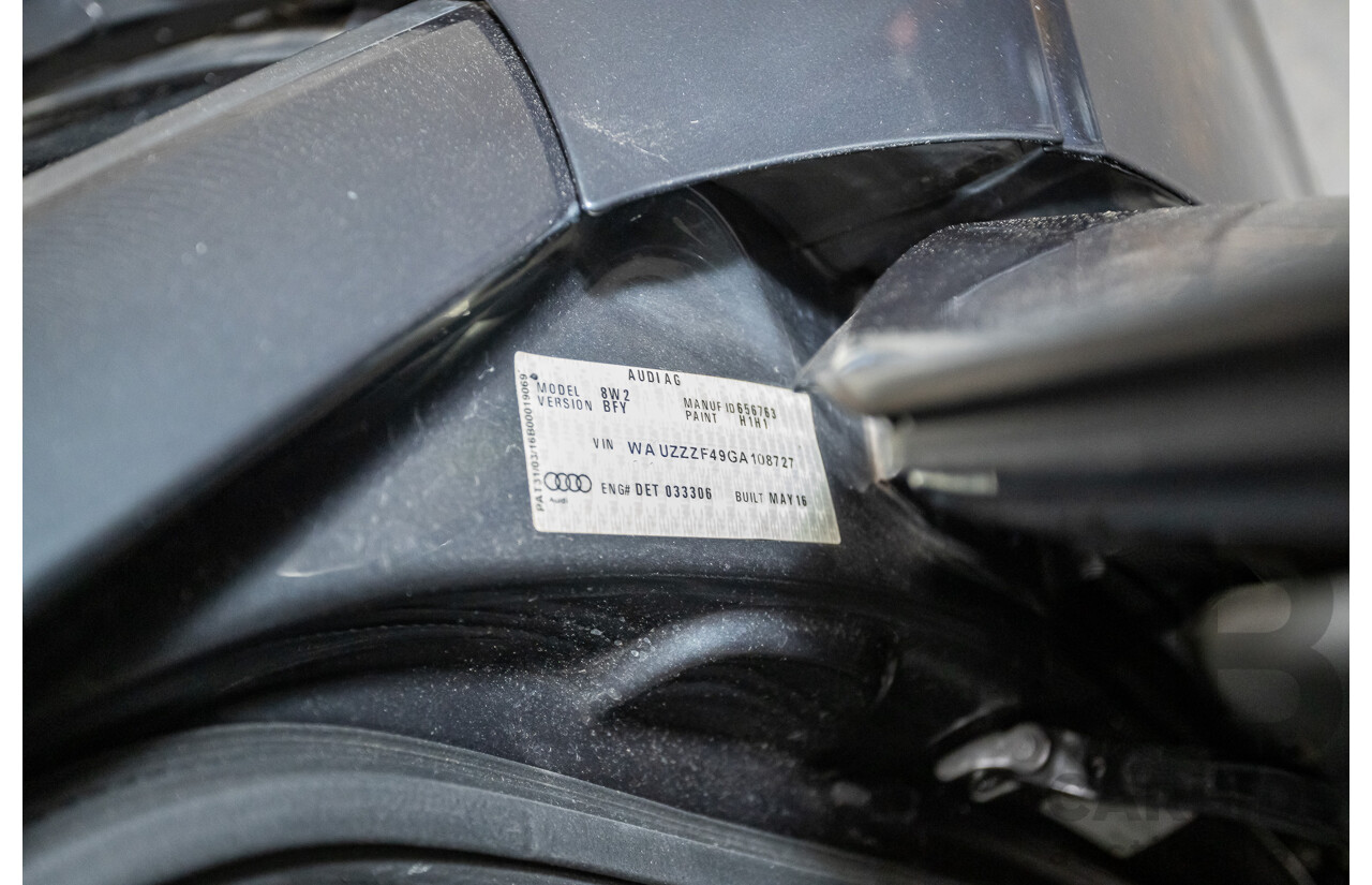 07/2016 Audi A4 2.0 TDI Quattro S-tronic Sport (AWD) F4 (B9) 4D Sedan Grey Turbo Diesel 2.0L