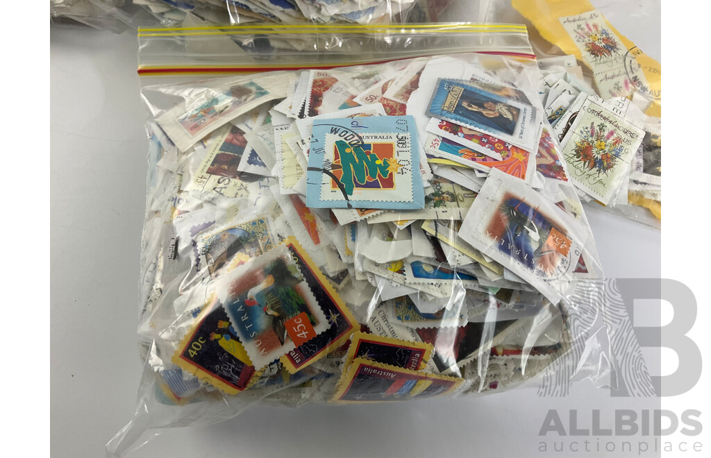 Collection of Cancelled Australian Stamps, Examples Spanning Predecimal to 1990's, QE2 , Bicentennial, Nature Includes Some New Zealand Predecimal- Approximately 1.8 Kilograms