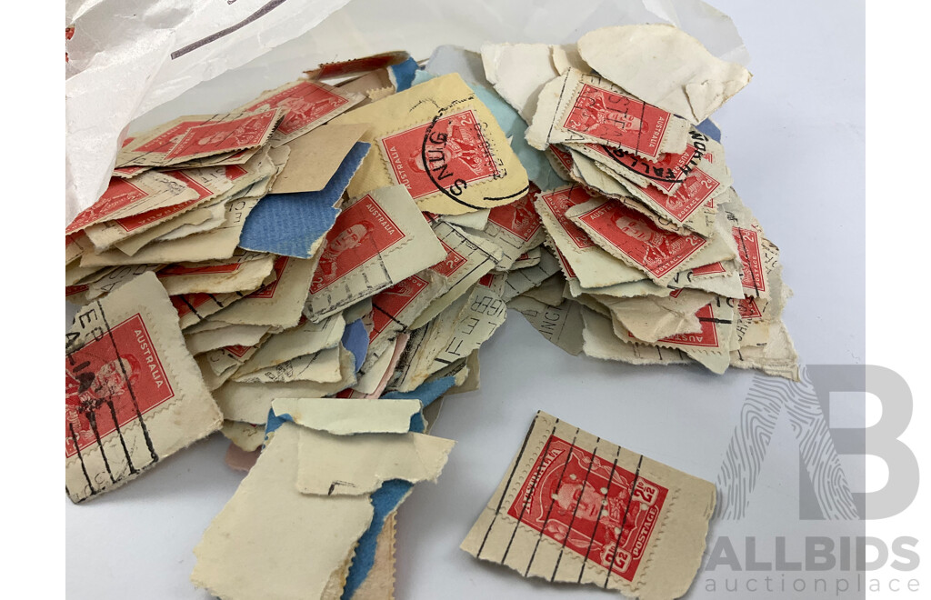 Collection of Cancelled Australian Stamps, Examples Spanning Predecimal to 2000's, KGVI, QE2 , Bicentennial, Transport, Nature and Much Much More, Fifty Bags Approximately 9 Kilograms