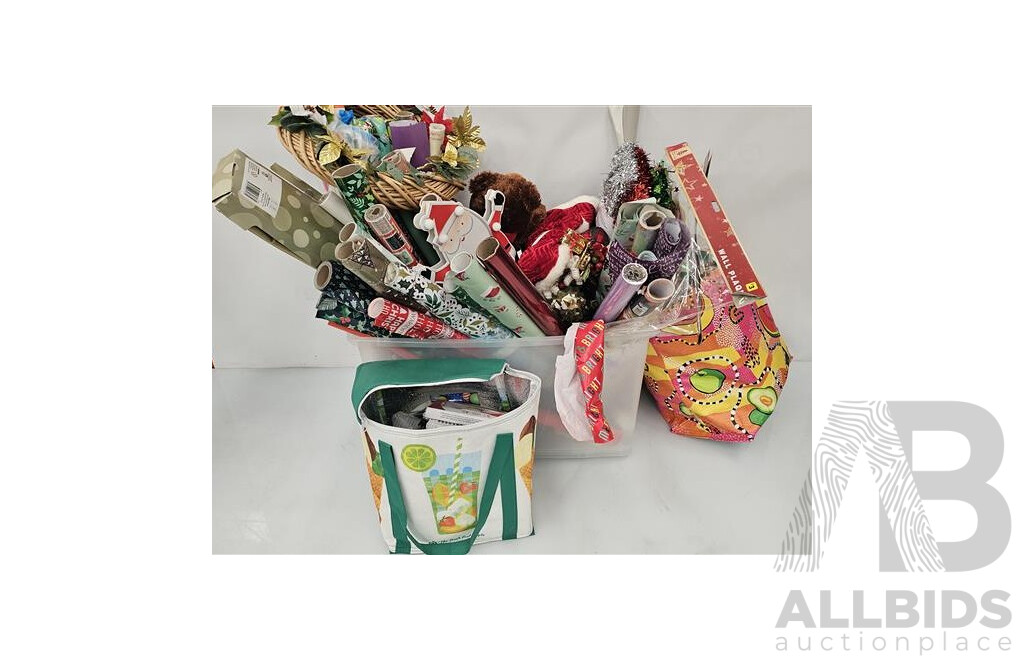 Assorted Christmas Wrapping and Decor