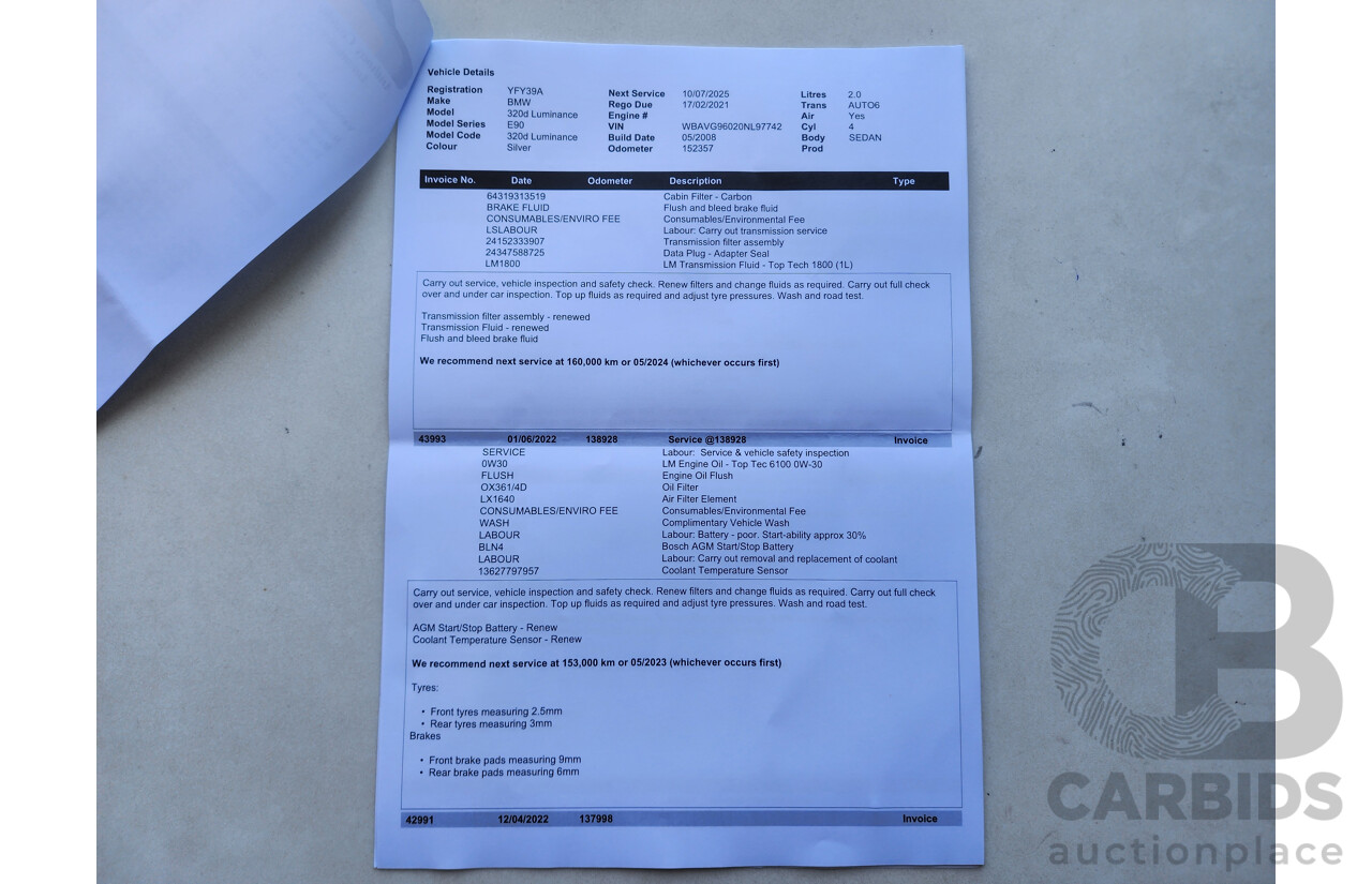 5/2008 Bmw 3 20d E90 08 UPGRADE 4d Sedan Silver 2.0L