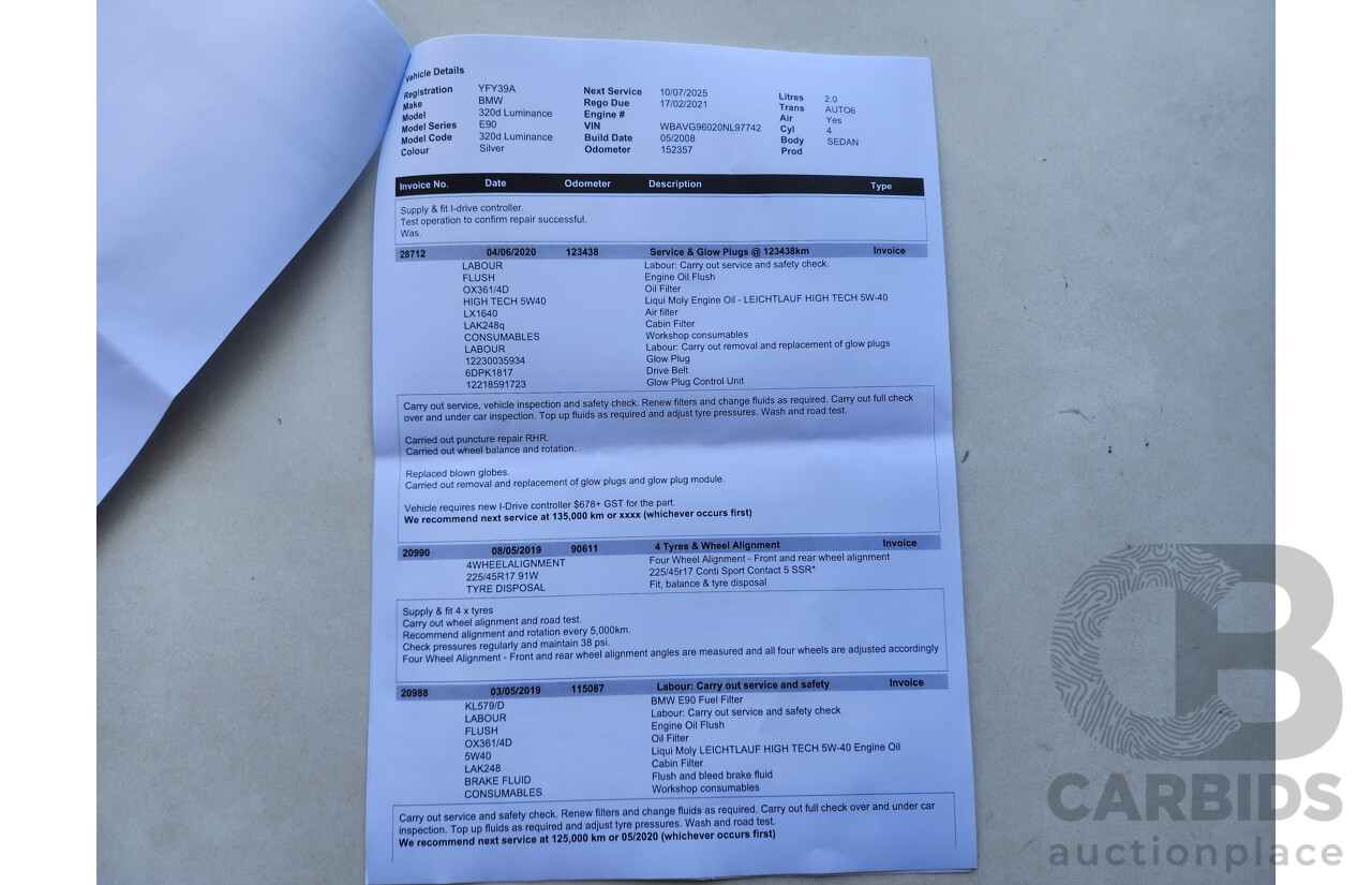 5/2008 Bmw 3 20d E90 08 UPGRADE 4d Sedan Silver 2.0L