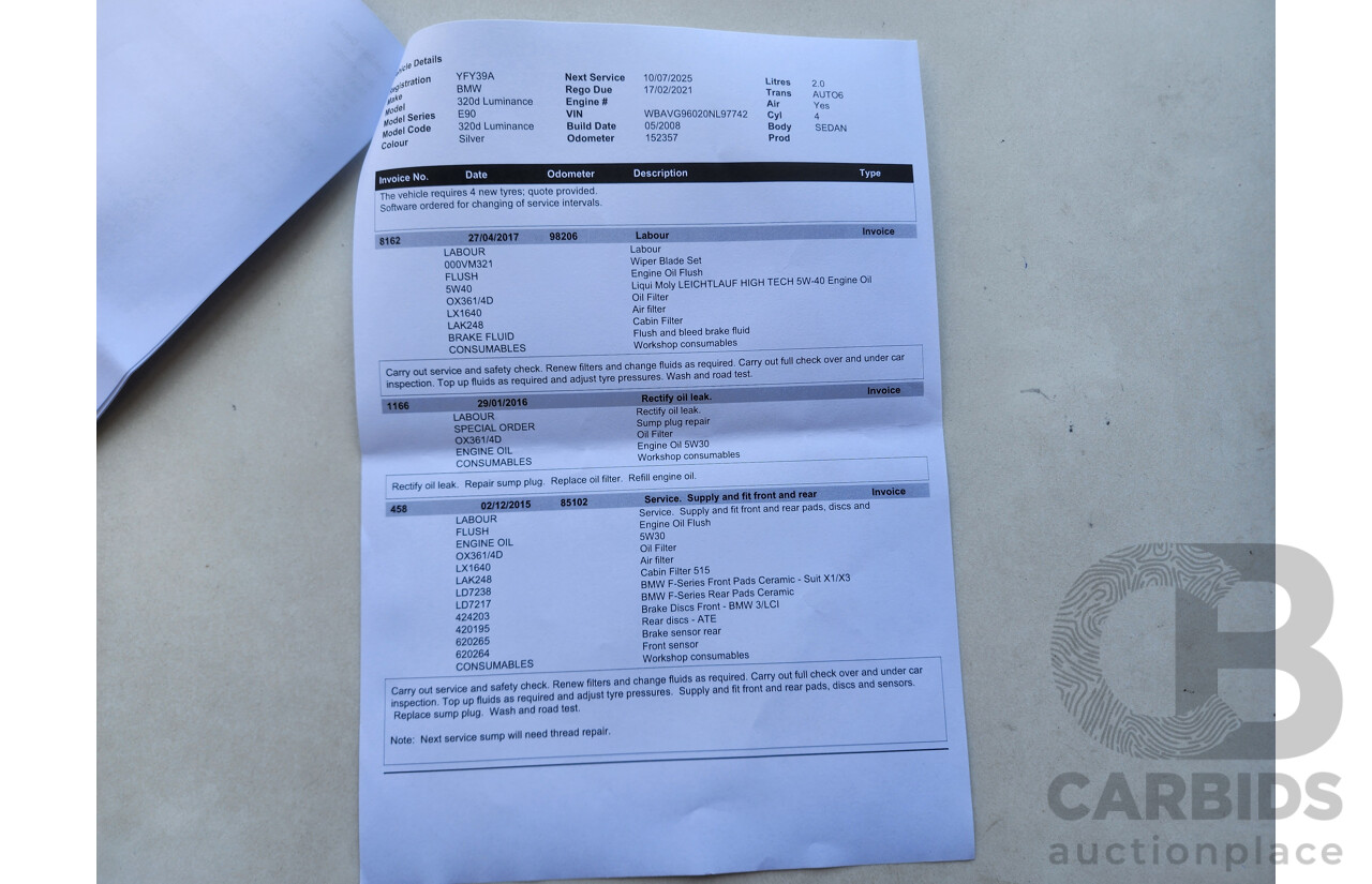 5/2008 Bmw 3 20d E90 08 UPGRADE 4d Sedan Silver 2.0L