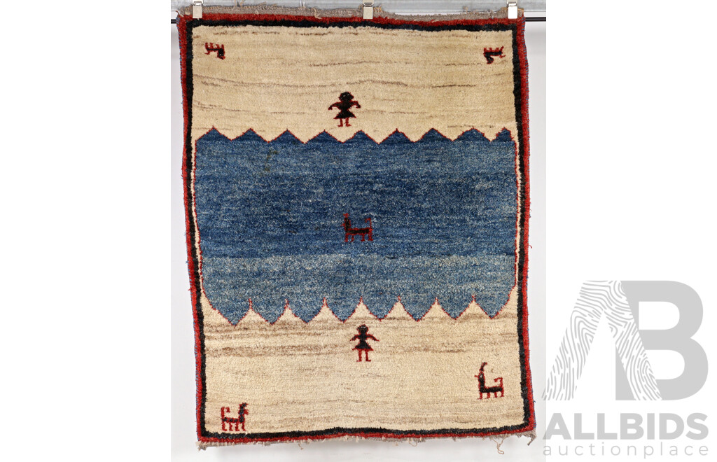 Hand Knotted Thick Wool Persian Gabbeh Rug