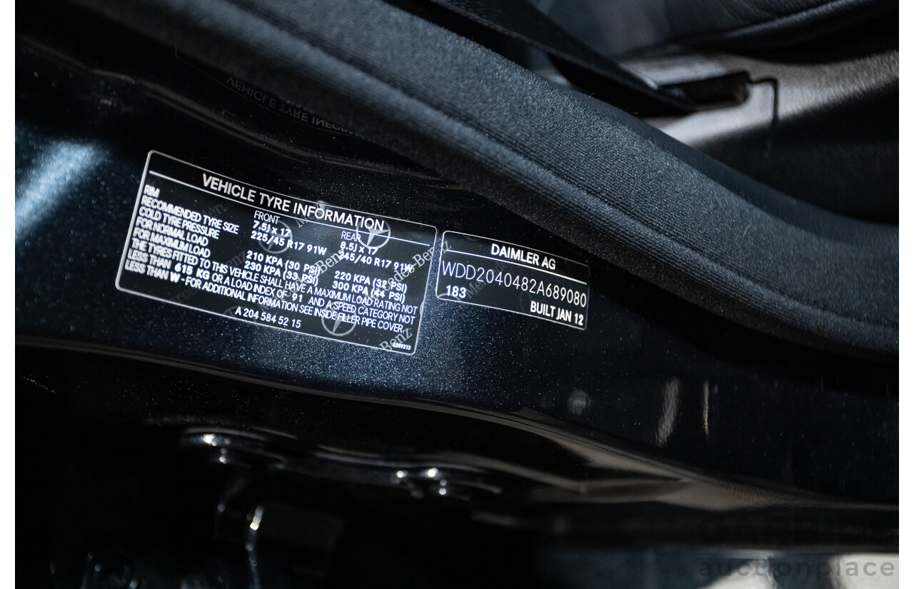 3/2012 Mercedes-Benz C200 BE W204 MY12 4d Sedan Magnetite Black Turbo 1.8L