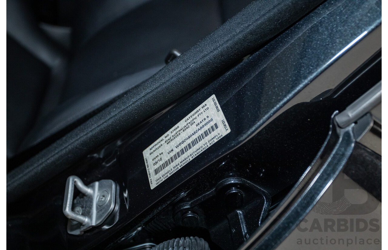 3/2012 Mercedes-Benz C200 BE W204 MY12 4d Sedan Magnetite Black Turbo 1.8L